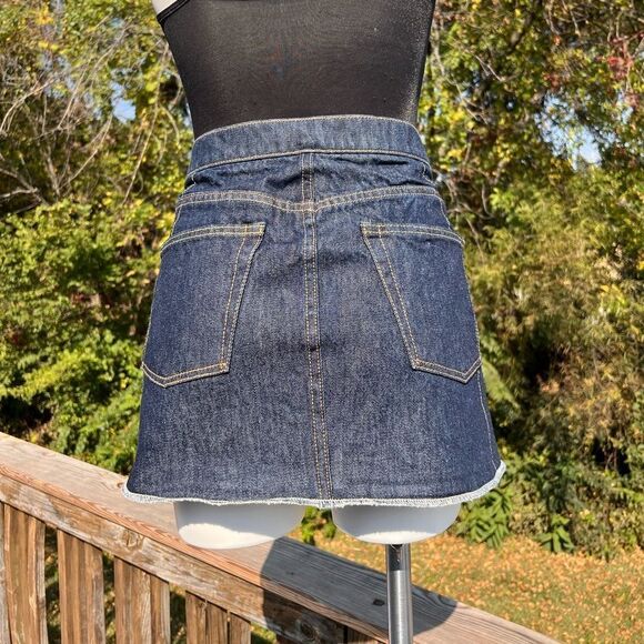 GRLFRND Claudia Jean Mini Skirt Sample Denim Dark Wash Jean Mini Skirt Size 26 - Picture 3 of 7
